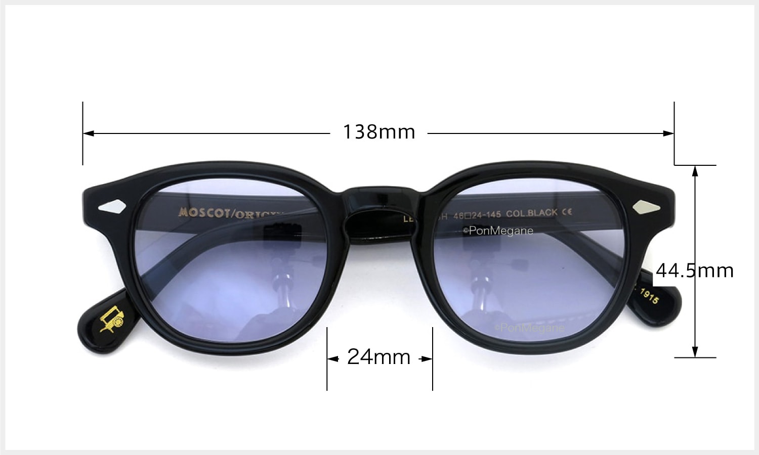 MOSCOT LEMTOSH / 46 BLACK 度付きカラーの+fauthmoveis.com.br