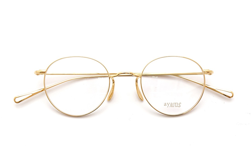 Ayame manray アヤメ ゴールドフレーム　メガネ　眼鏡　メタルフレームご検討宜しくお願い致します