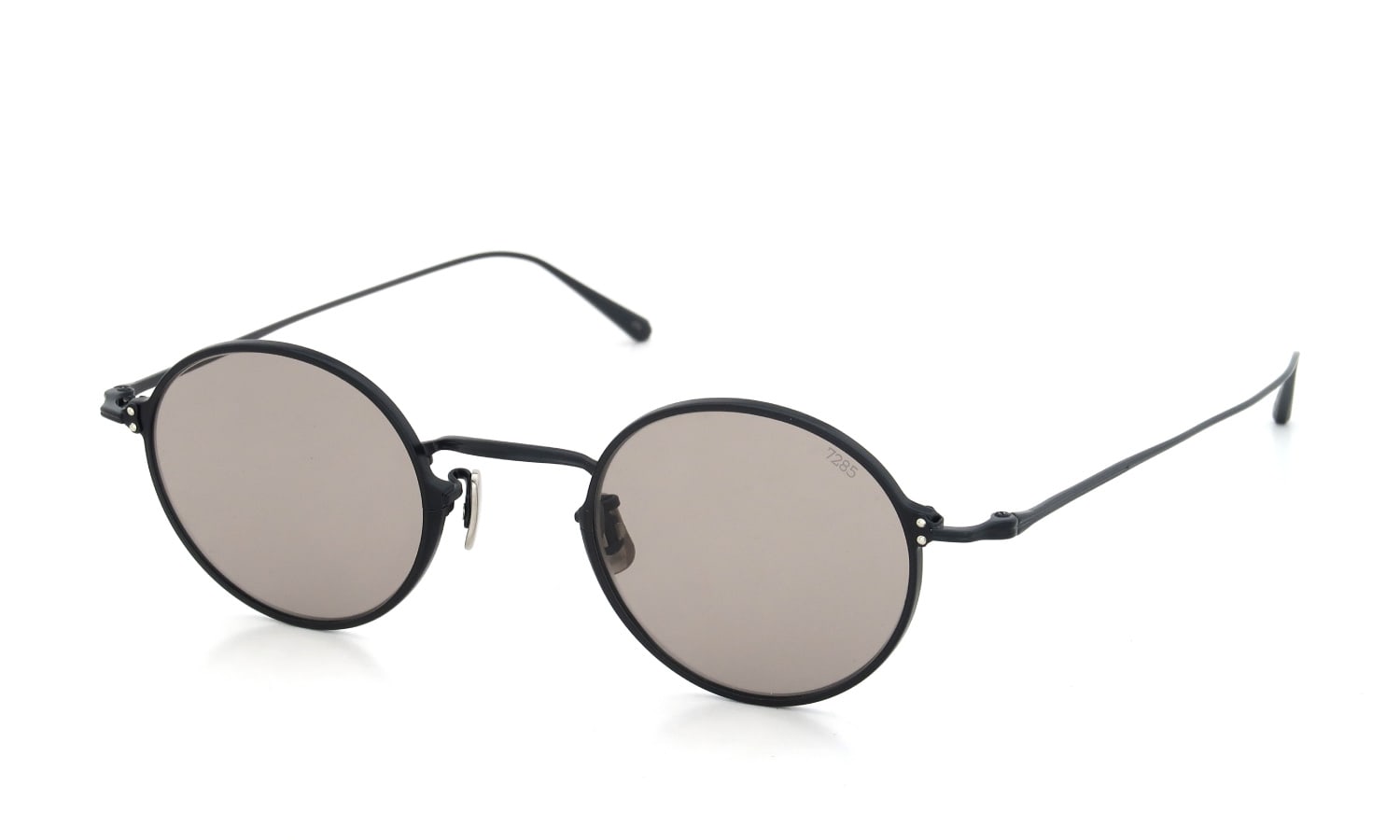 【即完モデル】EYEVAN 7285 Black Sunglasses (六角)メンズ