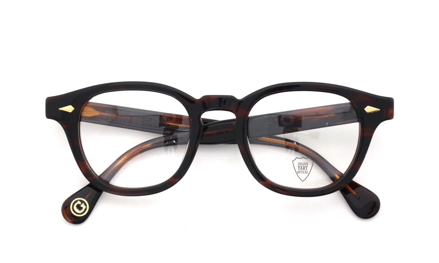 JULIUS TART OPTICAL メガネ通販 AR-48-22 DEEP BROWN SASA/Gold PL-003Cb